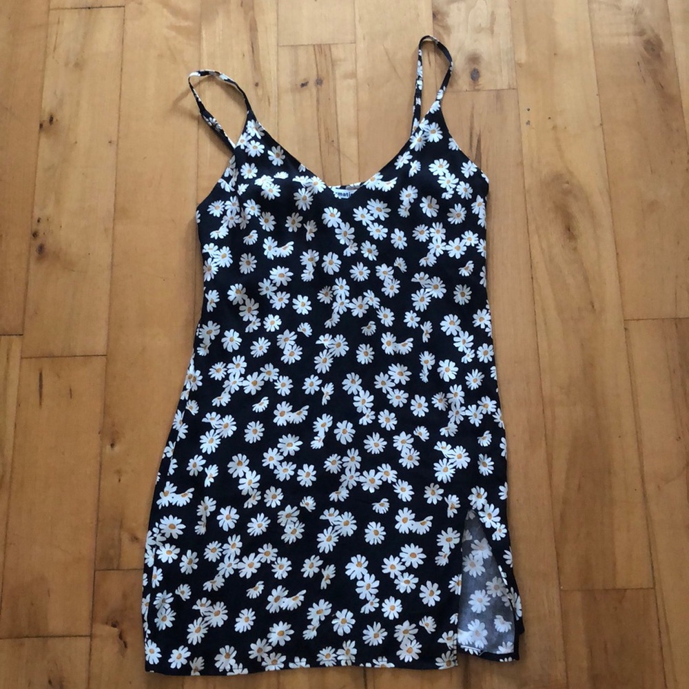 Reformation Marlowe Dress - Black Daisy XS